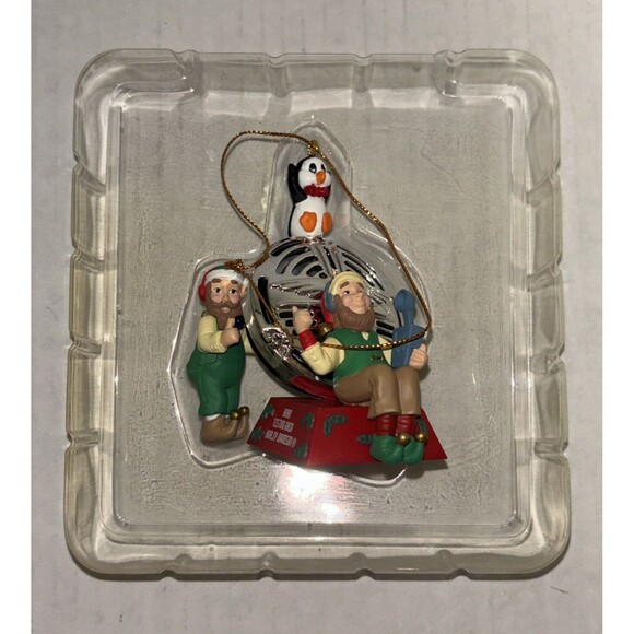 RARE HARLEY DAVIDSON CHRISTMAS ORNAMENT ELVES AND PENDGUIN HORN TEST AREA 1997 - Picture 10 of 16